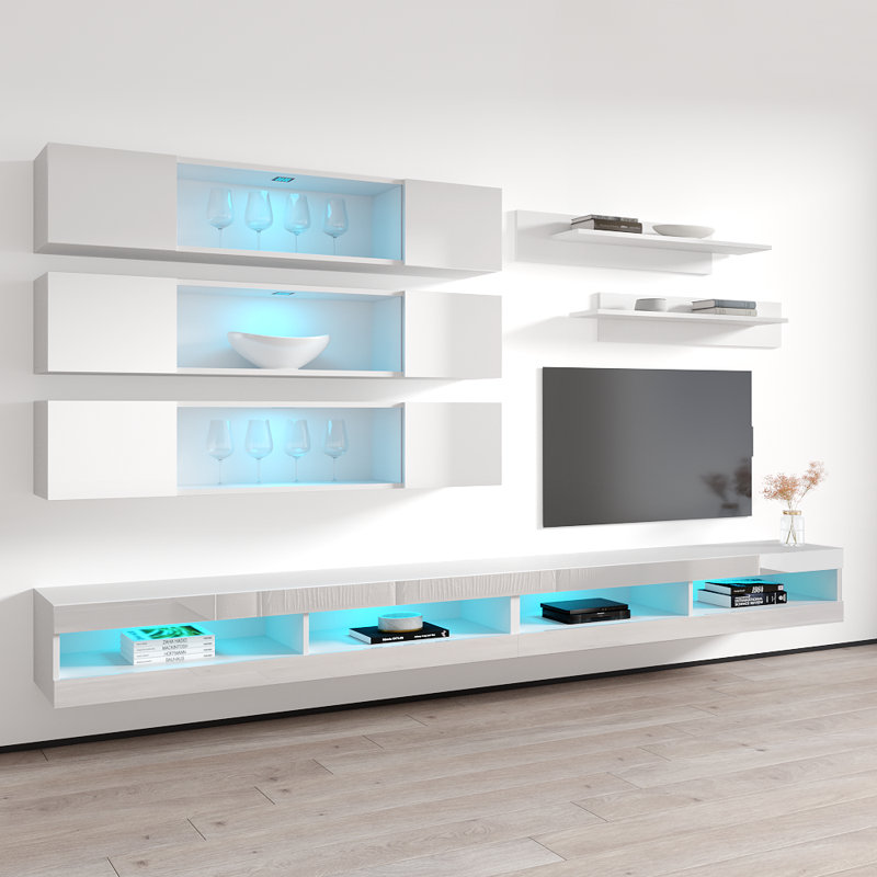 Meuble audio-vidéo flottant Fly, Blanc
