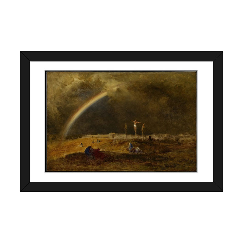 «The Triumph at Calvary» - reproduction d'art murale - papier d'art encadré, H 16 po x l 24 po, Noir