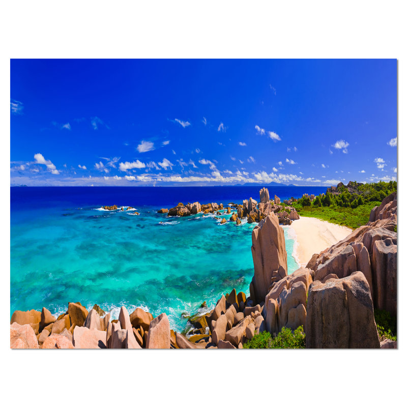 Tropical Beach Panorama Seascape - reproduction de photo sur toile, H 30 po x l 40 po x P 1 po