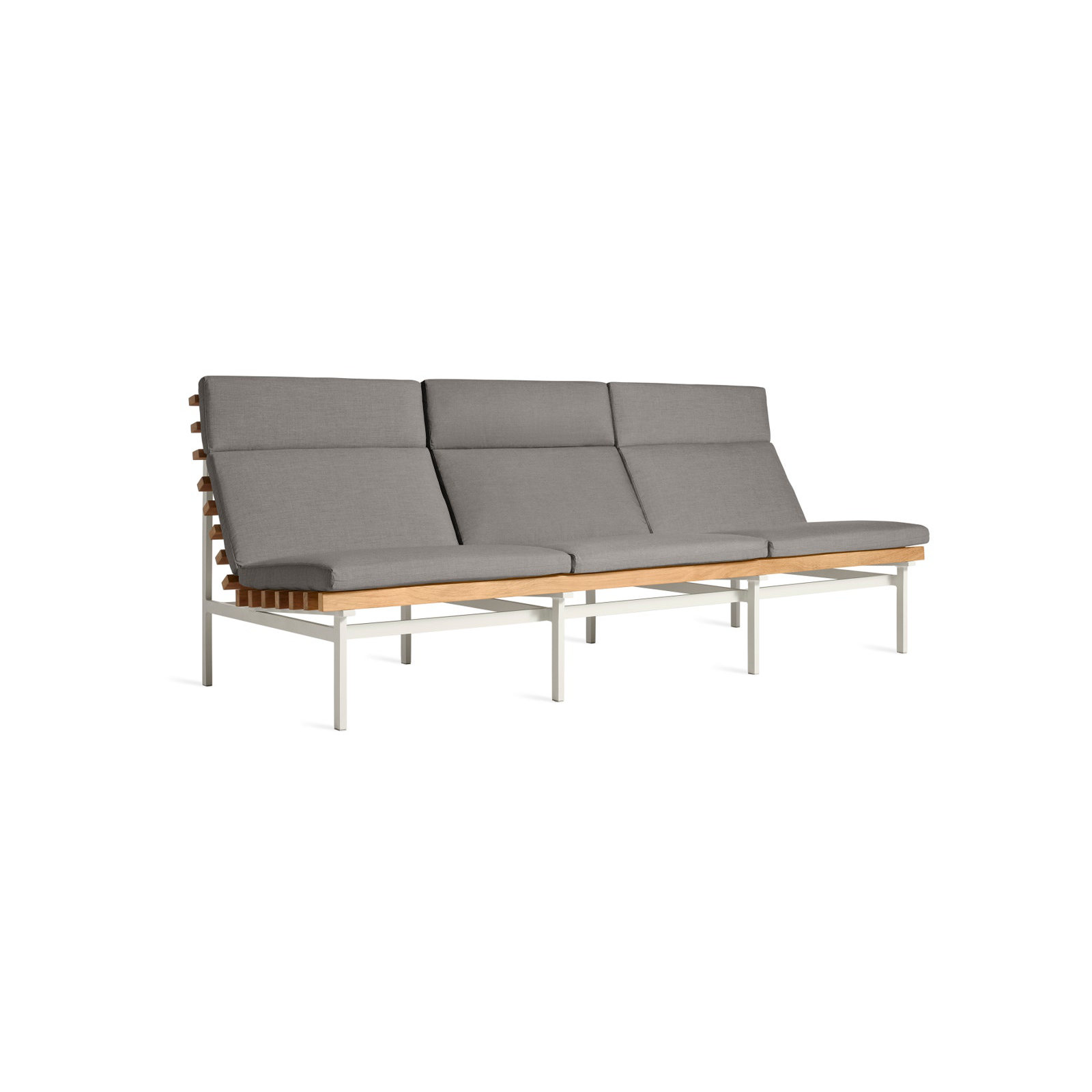 Perch 88'' Wide Powder Coated Aluminum Patio Sofa with Cushions, Toohey Charcoal, White