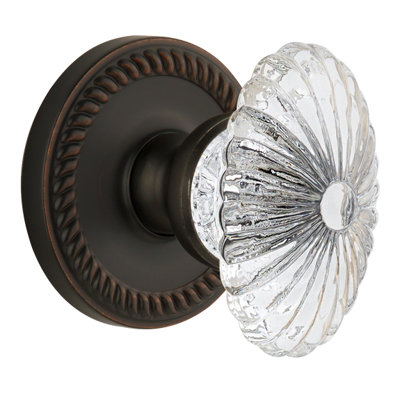 Grandeur Newport Rosette Single Dummy with Burgundy Crystal Door Knob