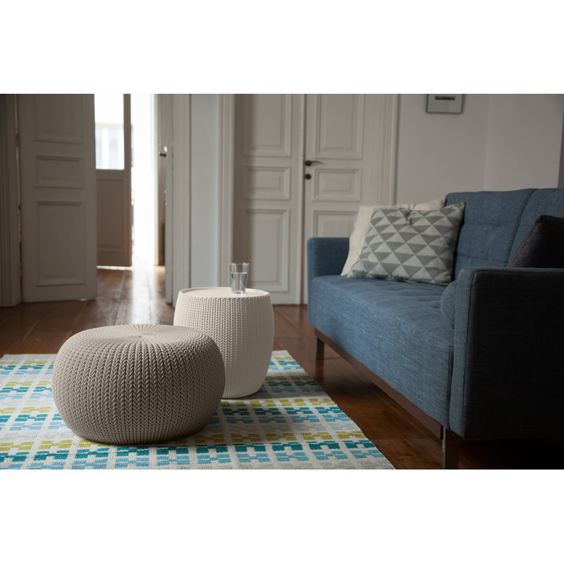 Sanderson Plastic Accent Stool, Harvest Brown/ Taupe