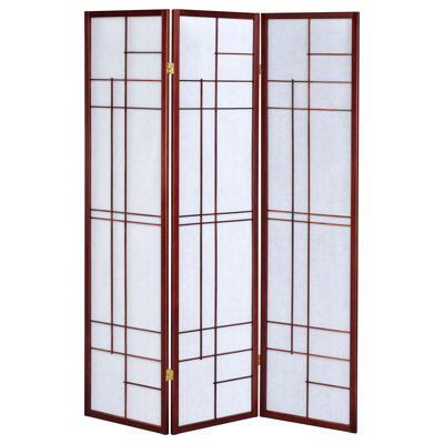 Katerina 3-Panel Room Divider Folding Shoji Screen Cherry by Winston Porter