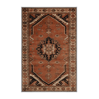 Machine Washable Persian Brown Area Rug