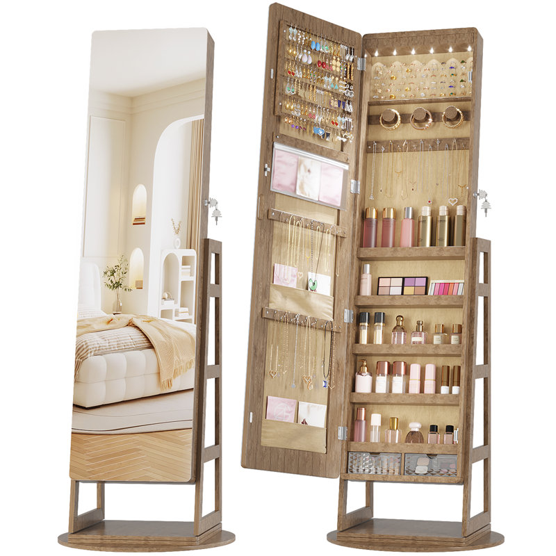 Freestanding Jewelry Armoire, Oak