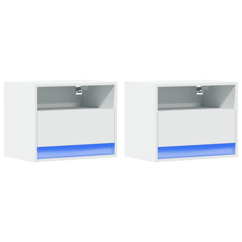 Alcea 50cm W Manufactured Wood Bedside Table, White, Individual