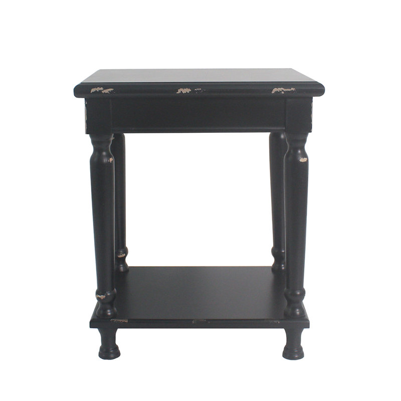 Ashford Solid Wood Top End Table, Black