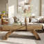 Table basse rectangulaire de 47 pouces, centre de ferme avec base arquée pour le salon, le bureau