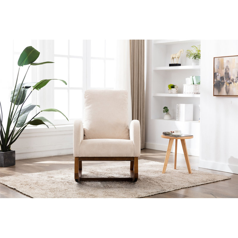 Chaise de chambre de bébé à bascule avec dossier haut pour le salon, Beige