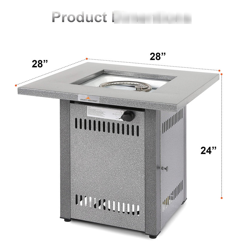 Table de foyer d'extérieur 28 po avec gaz propane et pierre de lave pour balcon, gaz et pierres d'extérieur 28 po