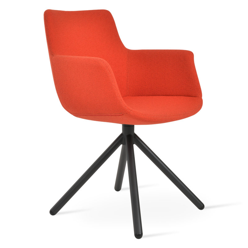Fauteuil rotatif Bottega, Orange, Noir