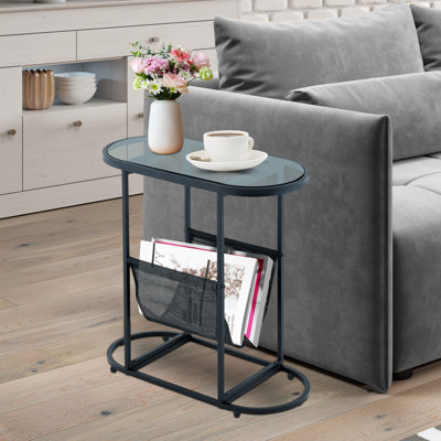 Annetraude 21.2'' Glass Top Console Table