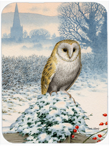 Caroline's Treasures Barn Owl Glass Cutting Board