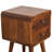 Soli Wood Mini Chestnut Curved Nightstand, 2-Drawers, Brown