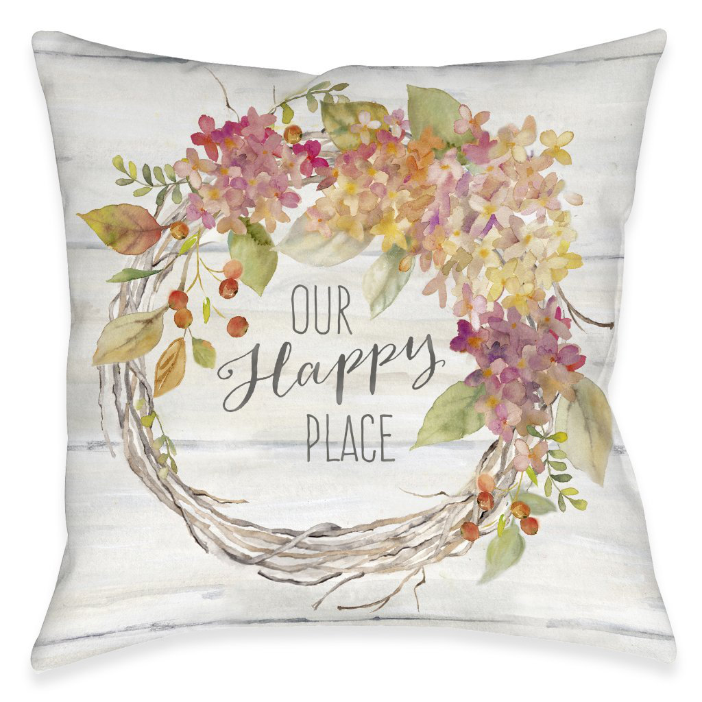 Our Happy Place Floral Throw Pillow Laural Home 