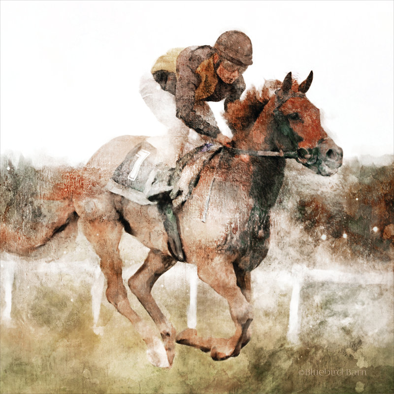 «Number One Rider», impression, H 30 po x l 30 po, Oui, Cadre photo noyer
