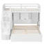 Lit superposé (1 place et 1 place) avec escalier de rangement, garde-robe, étagères, station de chargement USB et éclairage DEL, blanc-1568553051