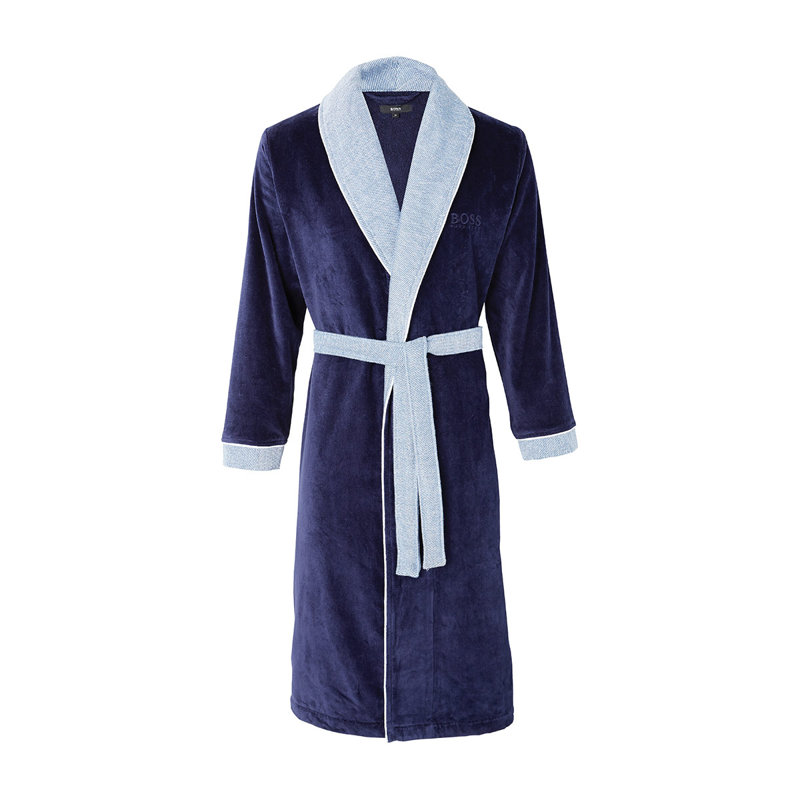 Lord 100% Cotton Velour Male Mid-Calf Bathrobe with Pockets, XXL, Gray