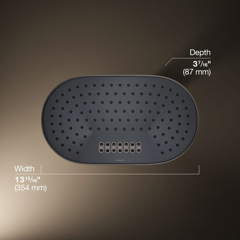 Statement™ Oblong 14 in. Two-Function 1.75 Gpm Rainhead With Katalyst Air-Induction Technology, Vibrant Titanium