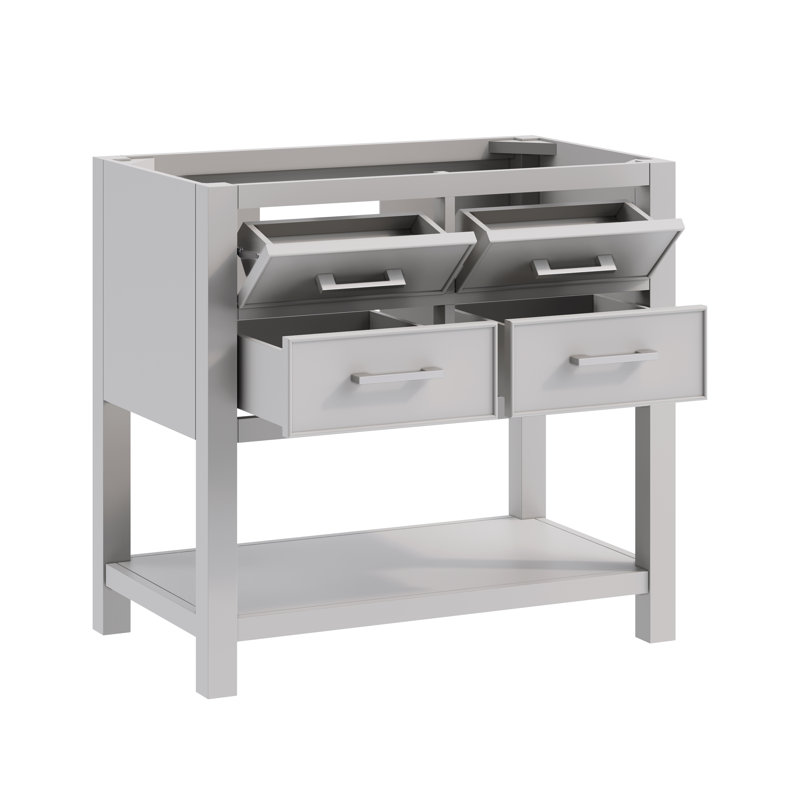 Brooks 37'' W Single Vanity, Chilled Gray, Nickel
