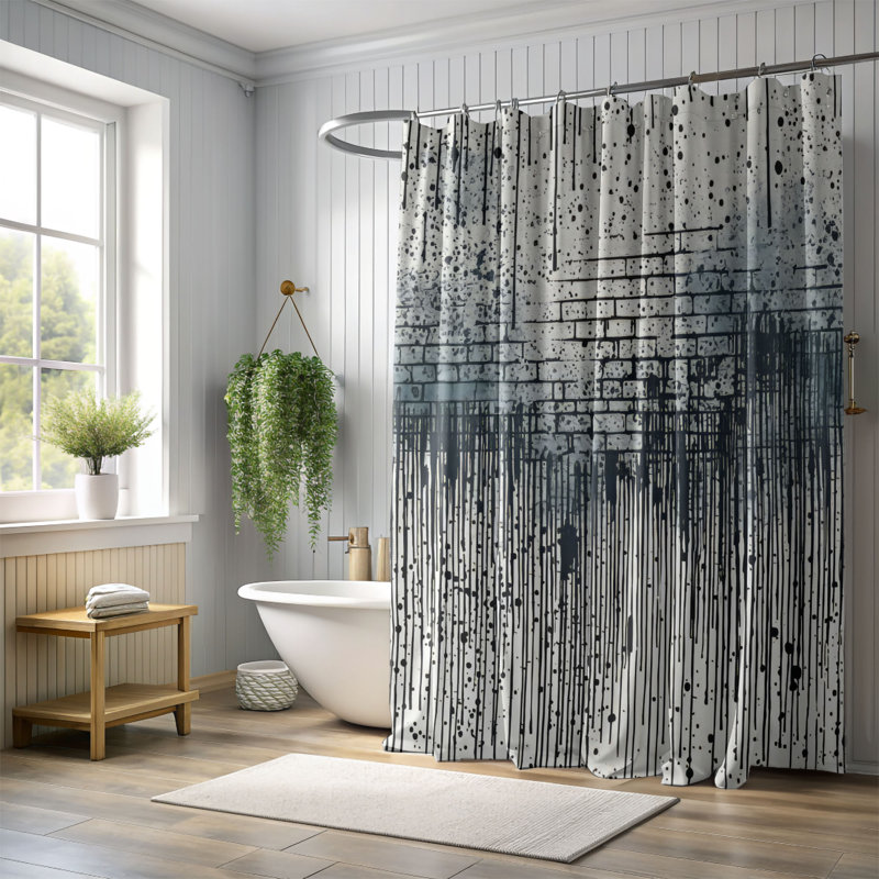 Rainy Day Art - Rideau de douche Premium, H 74 po x l 71 po