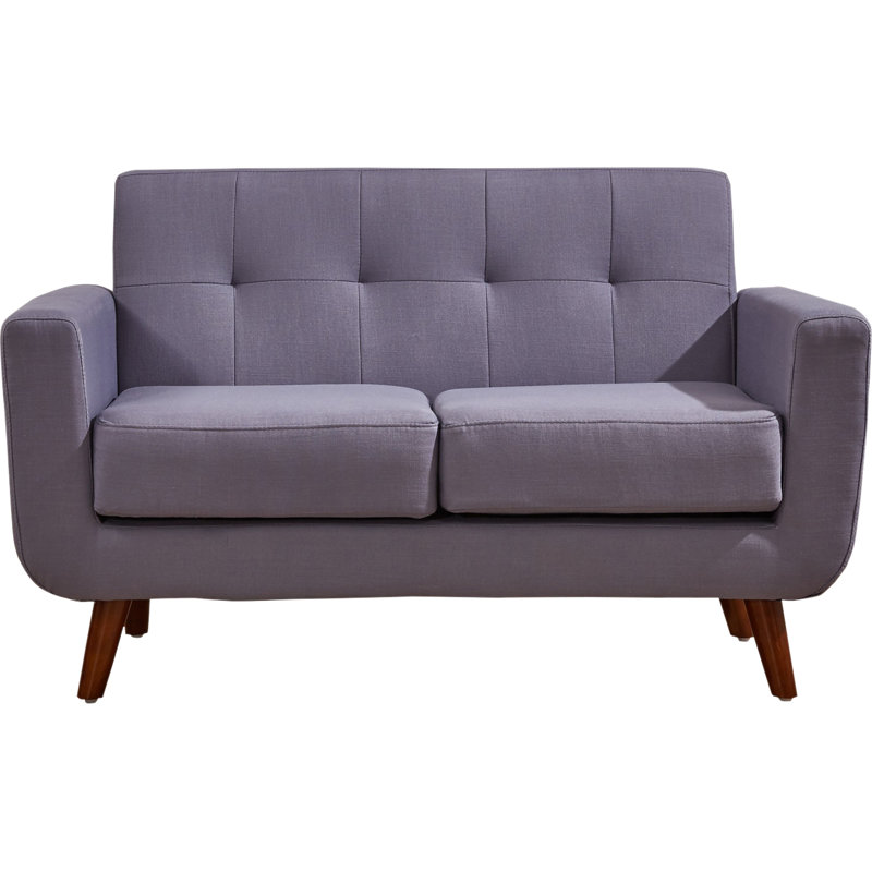 Esmai Upholstered 51'' Loveseat, Taupe Gray Linen