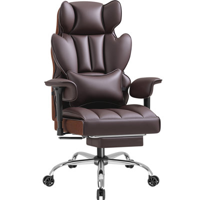 Big & Tall Style Executive High-Back Office Chair with Footrest and Lumbar Support