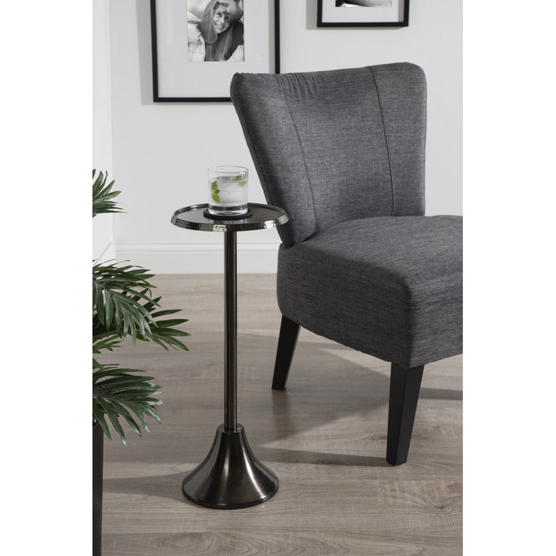 Table de bout Deanna, H 23 po x l 9 po x P 9 po, Base en étain / plateau en étain