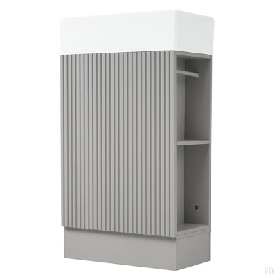 Meuble-lavabo 18,6 po avec lavabo, meuble-lavabo avec tablette à deux niveaux, orienté vers la gauche ou vers la droite