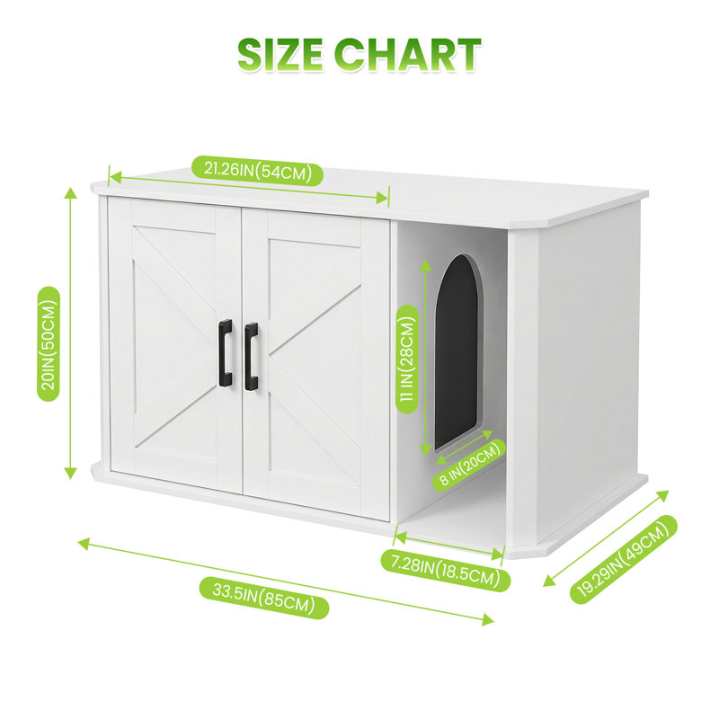 Metal Litter Box Enclosure, White