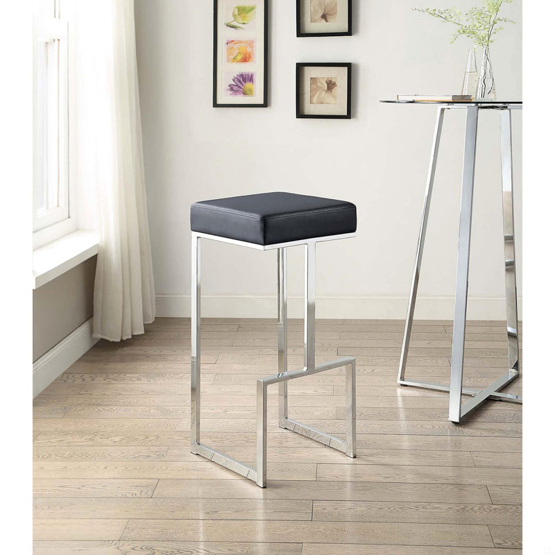 Tabouret de bar rembourré, Noir