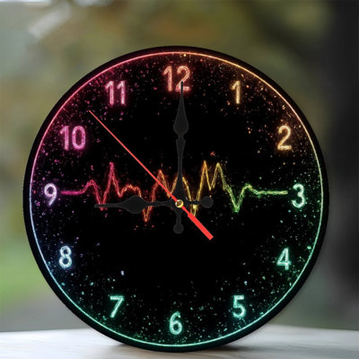 Neon effect Clock With Waveform