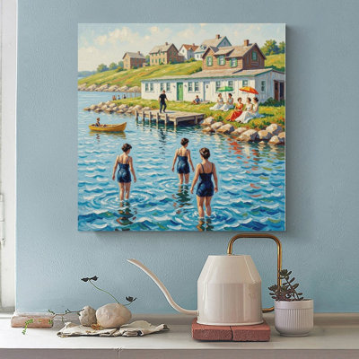 Canvas Wall Art The Bathing Hour-2 Vintage Poster Print Home Decor