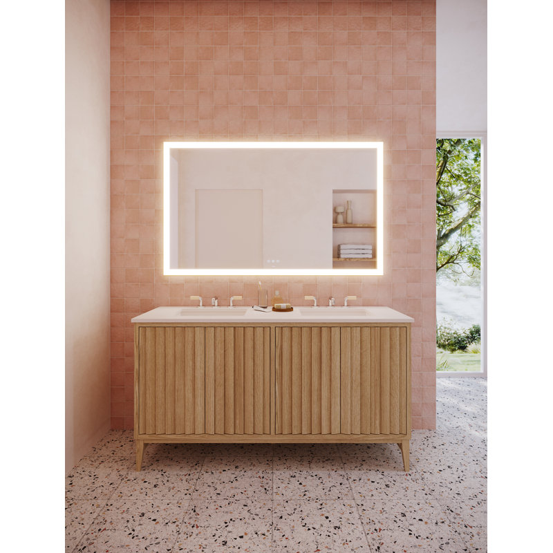 Instinct Lighted Rectangular Mirror, Perimeter Light Pattern, 30" x 72" x 7/8"