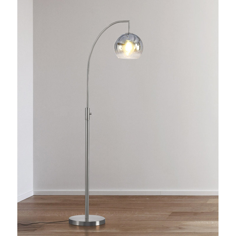 Eilleen 68'' Arched Floor Lamp, Chrome, Brushed Nickel