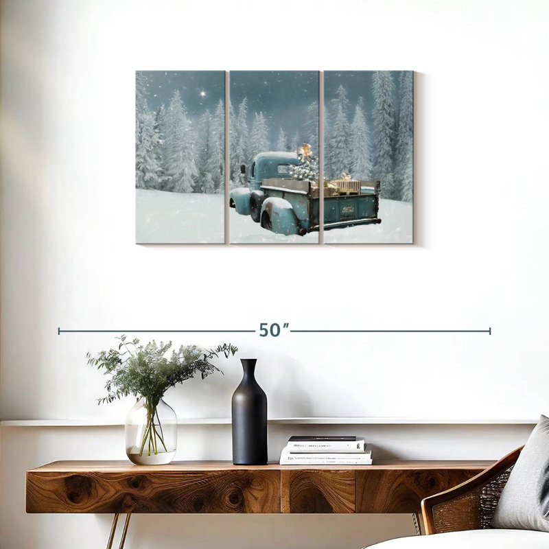 Lelend Blue Truck Be The Light, 20" H x 33" W