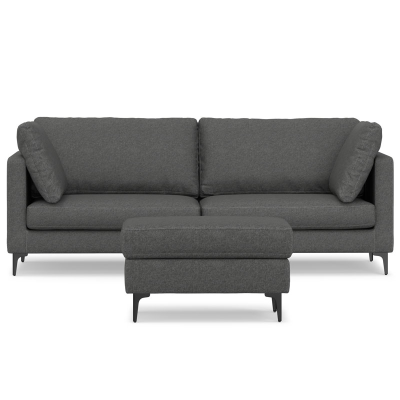 Ensemble de 2 pièces pour canapé et repose-pieds Ita de 90 pouces de large et repose-pieds de table assorti de 36 pouces de large