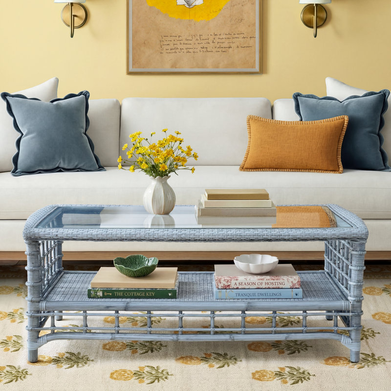 Luca Single Coffee Table, Sea Glass