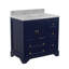 Ensemble de meuble-lavabo simple 36 po Tilford avec armoire bleu royal et comptoir en marbre de Carrare-1178591876-1155766282