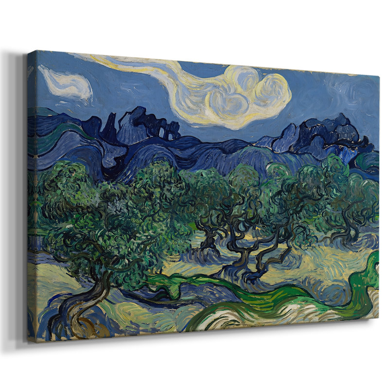 Olive avec les Alpilles en arrière-plan - Vincent van Gogh - Toile tendue avec châssis - 1889, 24 po x 36 po