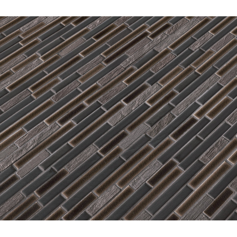 Hades Interlocking 12 in. x 12 in. Porcelain Stone Mosaic Wall Tile