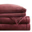 Ensemble de 3 draps simples bourgogne - confortable et confortable à 100%, brossé des deux côtés pour une texture de velours luxueuse, comprend un drap plat, une taie d'oreiller ajustée, des matelas élastiques de 16 po et une machine