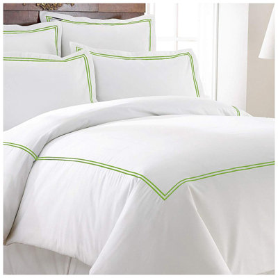 500TC Cotton Double Embroidery Sateen Solid Duvet Cover Set