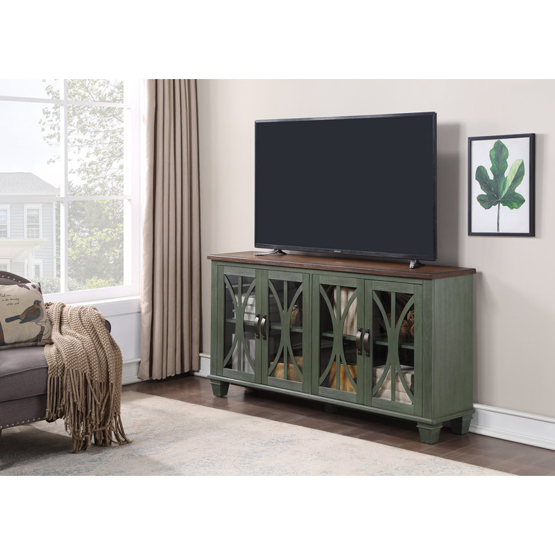Console en bois massif de 66 po Justinian, Vert