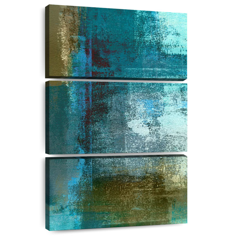 Avery Blue And Brown Abstract, 57" H x 36" W