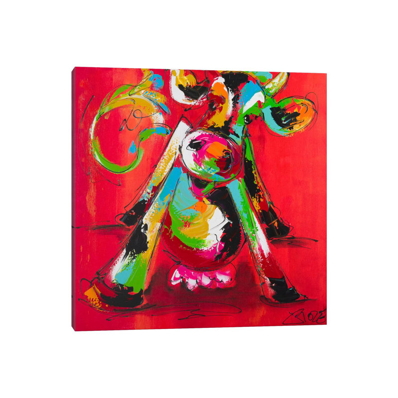 Disco Cow II by Art Fiore - Wrapped Canvas Print, 45.72 cm H x 45.72 cm W x 3.175 cm D