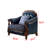 American Solid Wood Leather Chair Upholstered Armchair