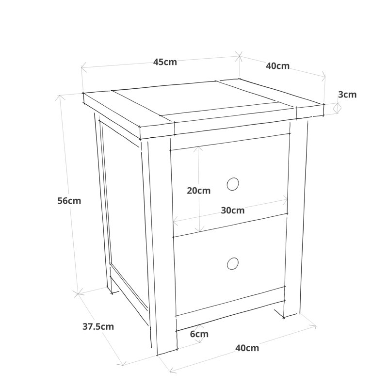 Conner 45cm W Plywood / Laminate Board Bedside Table