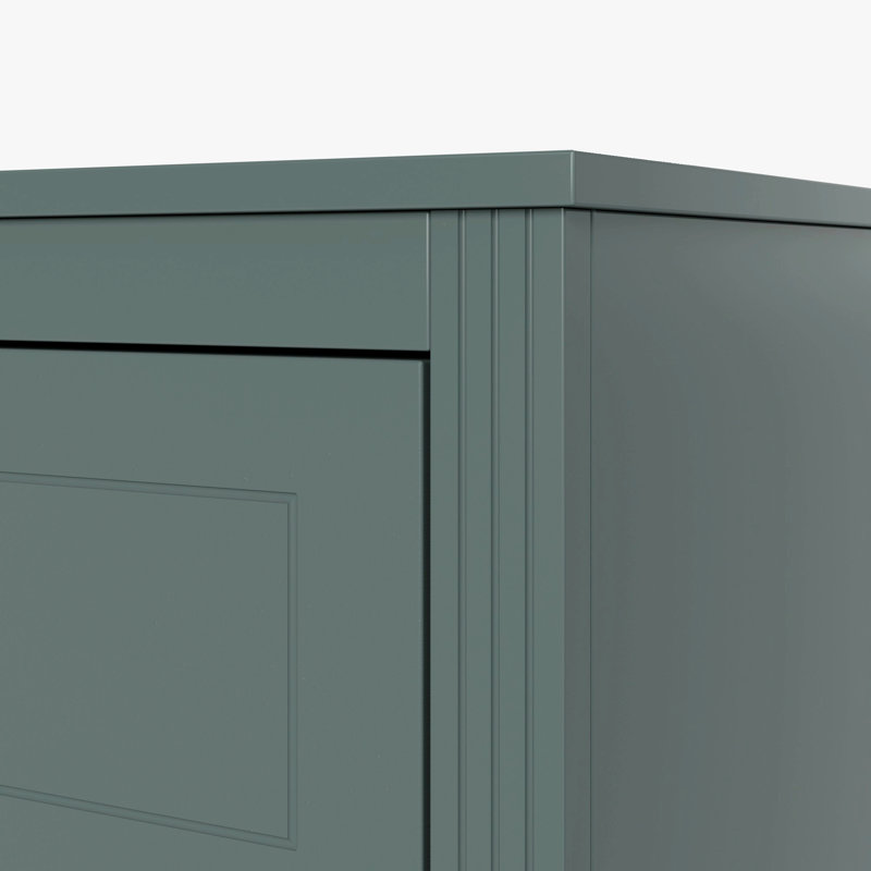Commode double 6 tiroirs en bois robuste, Vert clair