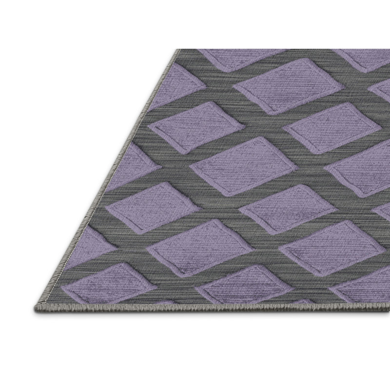Tapis mauve lavable à la machine, Carré 6 pi